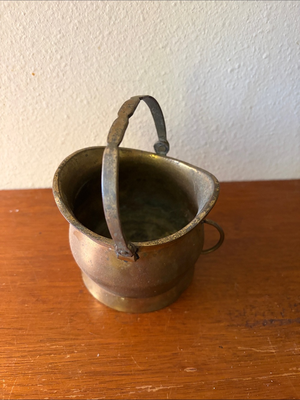 Antique-Style Brass Sugar Pail with Handle - Gold